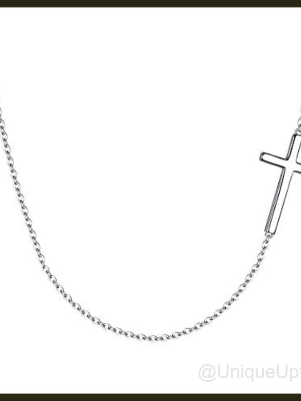925 Sterling Silver Sideways Cross Choker Necklace Dainty Minimalist